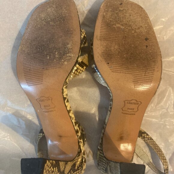 Heeled Sandals Stuart Weitzman Slingback- Snakeskin Design. Size 7.5 - Picture 5 of 5